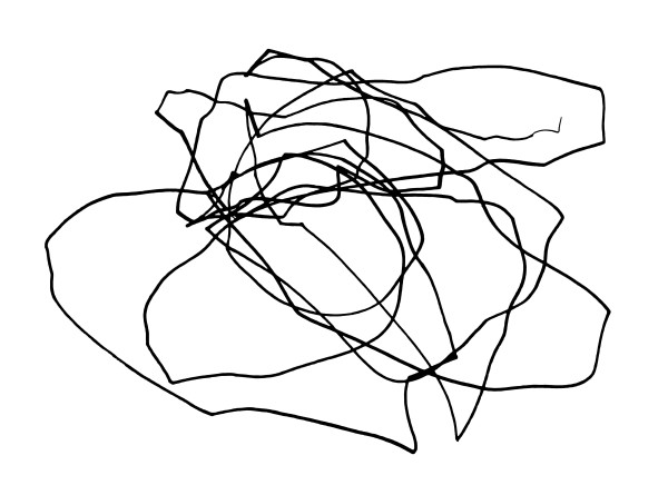 Illustration von Martina Wember: Bewegungsmuster 5. Während Seitenrollen (früher sagte man Rollerfässchen) Aufzeichnung